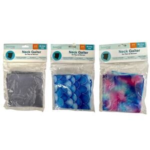 Set of 3 Boomer Naturals Nano Silver Technology Neck Gaiter Size S/M Multicolor